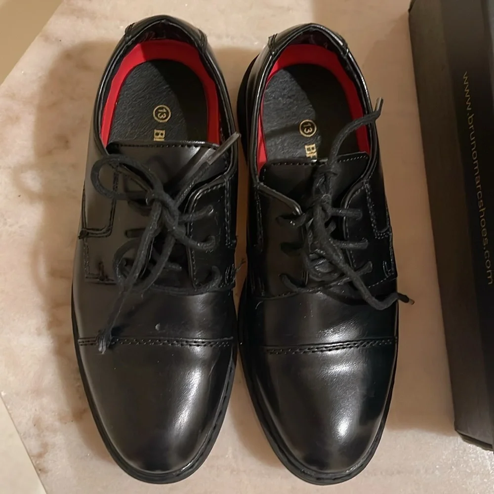 Bruno Marc Boy’s Dress Oxford Formal black shoes